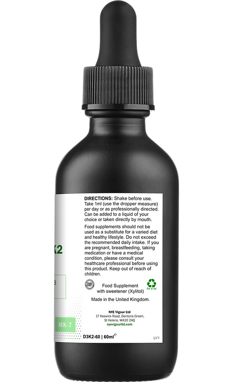 NYE Liposomal D3 K2 Apple & Vanilla Flavour Supplement for Optimal Health - Essential Vitamins for Well-being - Healthcare