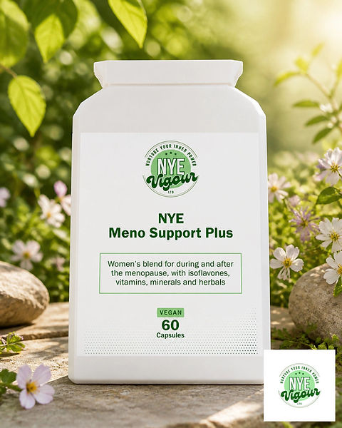 NYE Meno Support Plus Fitness Dietary Supplement for Women with Isoflavones Vitamins Minerals & Herbs Vegan 60 Capsules - Healthcare