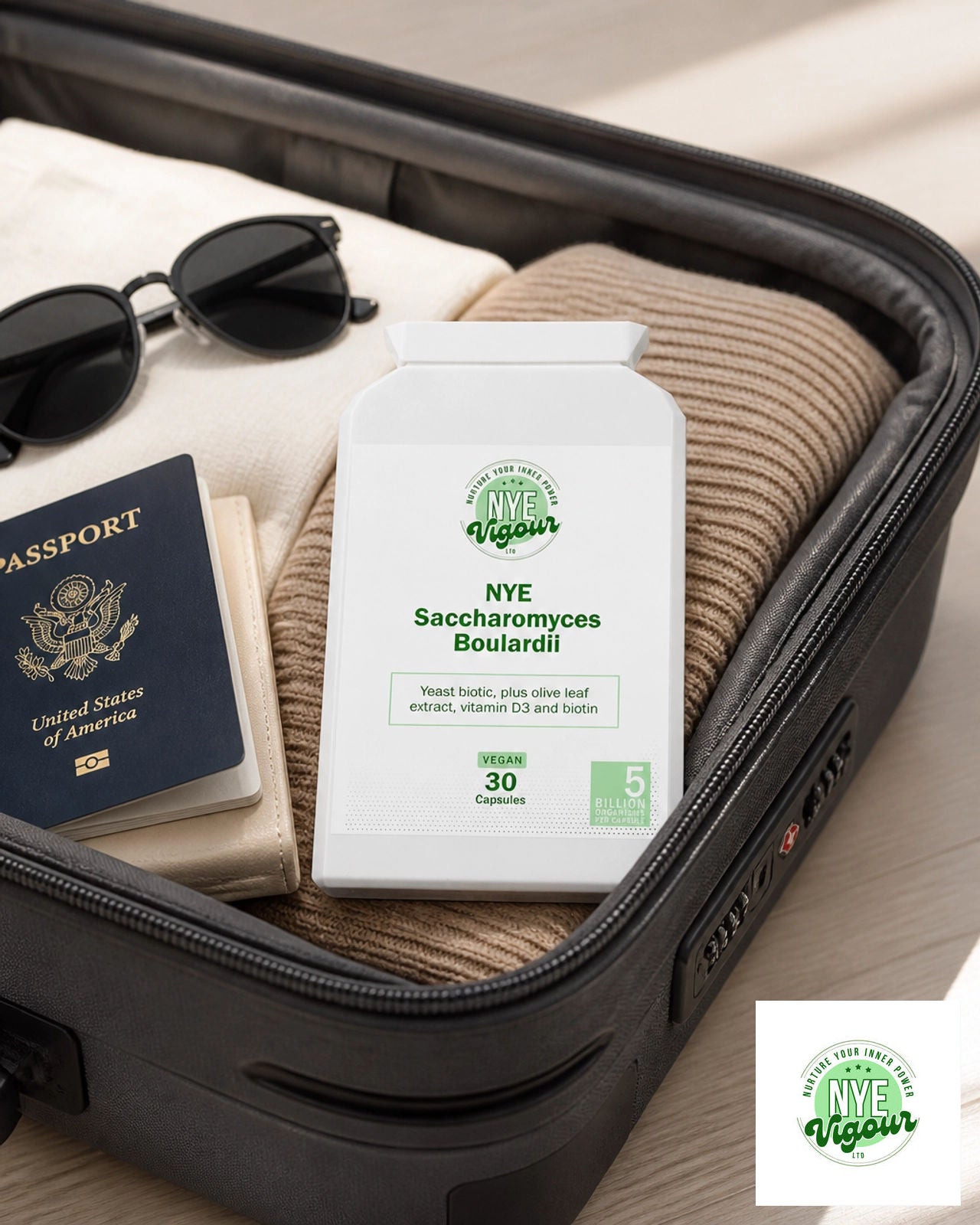 NYE Saccharomyces Boulardii - Premium Probiotic Supplement for Digestive Health Support