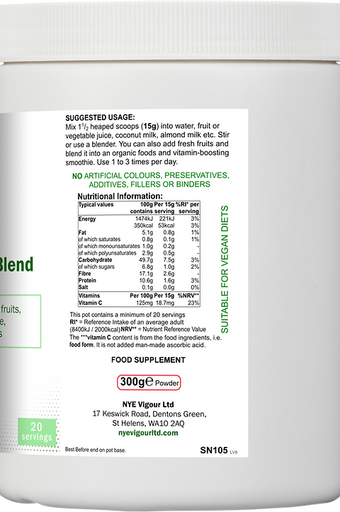 NYE Organic Green Blend 300g - Healthcare & Fitness Supplement for Optimal Wellness