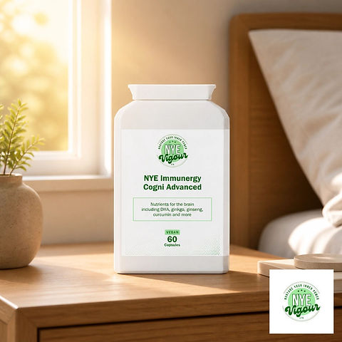 NYE Immunergy Cogni Advanced Vitamin Fitness Healthcare Supplement with DHA Ginkgo Ginseng Curcumin for Brain Health and Cognitive Function - Natural, Zinc