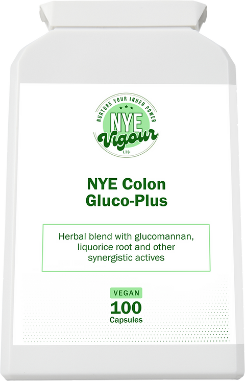 NYE Vigour Colon Gluco-Plus Herbal Formula with Burdock Root & Cayenne Pepper for Digestion & Heart Health - Supports Cholesterol & Blood Sugar
