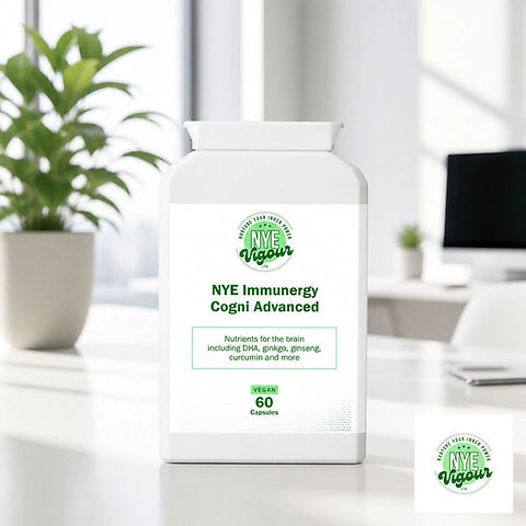 NYE Immunergy Cogni Advanced Vitamin Fitness Healthcare Supplement with DHA Ginkgo Ginseng Curcumin for Brain Health and Cognitive Function - Natural, Zinc